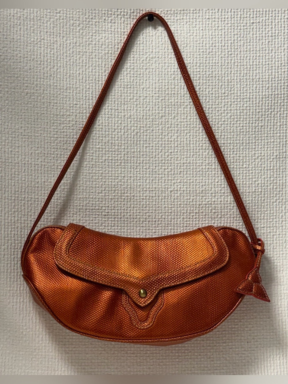 Vintage Deborah Lewis  Copper
Orange Metallic Shoulder Bag